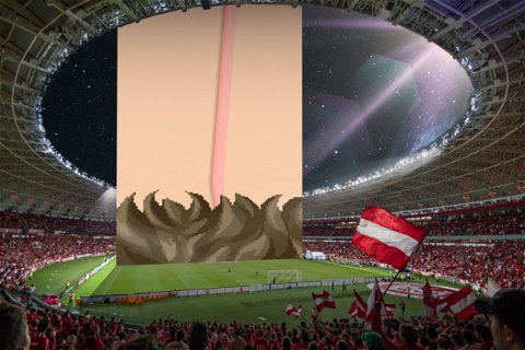 the worlds biggest penis compared to a soccer stadium